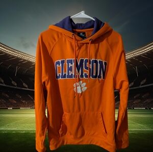 Clemson Tigers Colosseum M Orange Purple Fleece Hoodie Sweatshirt Mens Cotton